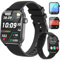 TRAUSI Smart Watches for Women Men, 1.83 inches HD Smartwatch with 120 Sports Modes, Heart Rate/Sleep Monitor, IP67 Waterproof, Bluetooth Call & Music Control for iPhone/Android (Black)