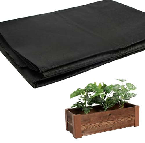 KKUOYT Fabric Planter Liner for Large Veg Trough 162cm x 210cm Black Outdoor Raised Bed Replacement Planter Liners for Growing Vegetables, Flowers, Plants
