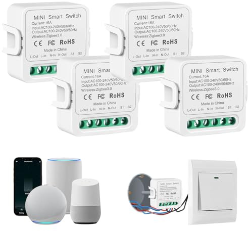 Zigbee Schalter, Zigbee 3.0 Smart Lichtschalter Modul, Alexa Lichtschalter