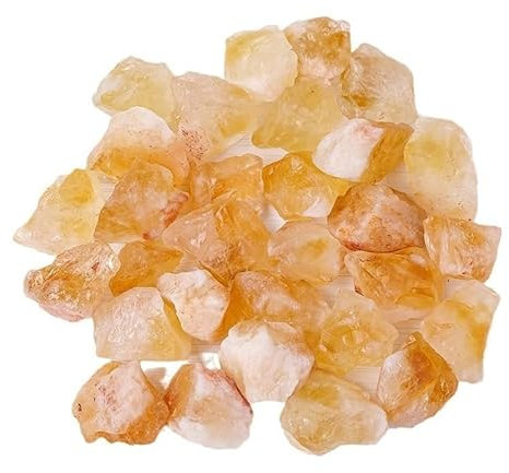 MIROOOO Natural Raw Stones Crystal Natural Citrine Aromatherapy Large Grains Diffuser Stone Flower Pots Landscaping Crystal Crushed Stone for Tumbling, Cabbing, Fountain Rocks(About1-2cm/500g)