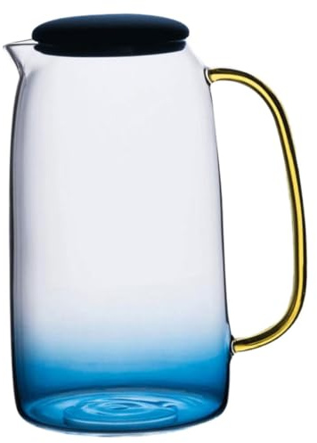 SAFIGLE Jarra De Vidrio Hogar Resistente Al Calor Para Agua o Jugo Con Tapa Capacidad De Diseño Simple y Elegante