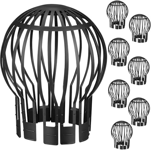 DIKACA Protector de Filtro de Techo de Plástico Negro, 8 Piezas, Bloquea Hojas y Residuos, Ligero y Fácil de Usar, Adecuado para Jardines y Balcones