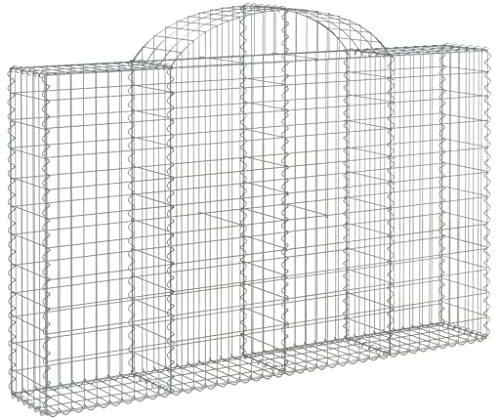 Versear Cesti Gabbioni ad Arco 4 pz 200x30x120/140 cm in Ferro Zincato, Gabbioni Sassi, Gabbioni Metallici, Gabbione in Rete Metallica, Gabbioni Metallici per Pietre