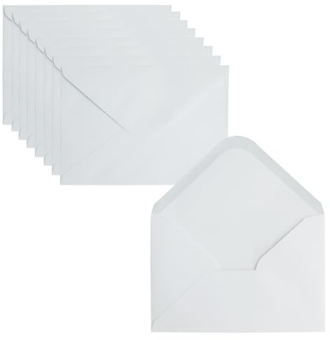 Leucasa 100 Stück Briefumschläge B6-17,5X13cm 130 g/m²Weiß Kuvert mit Nassklebung Umschläge für Grußkarte, Hochzeit, Abschlussfeier, Babyparty, Partys, Einladungen
