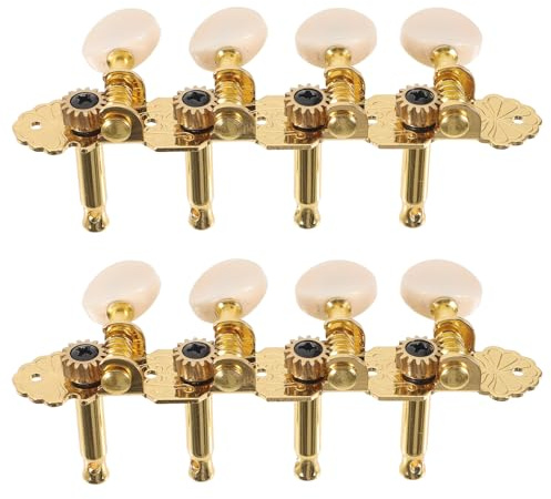 Abaodam Mécaniques D’accordage Mandoline 8 Cordes Métal Doré, Chevilles de Guitare Acoustique, Accessoires Précis pour Accordeur Guitare, Outil de Réglage pour Instrument Musique