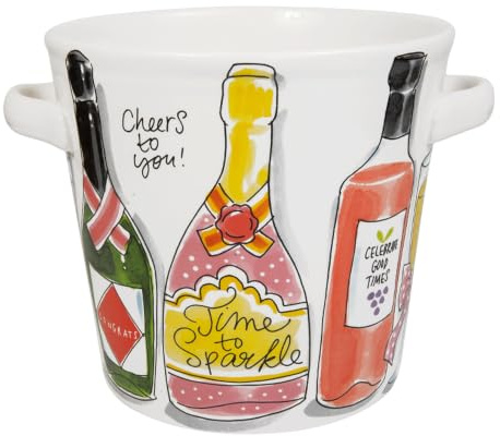 Blond Amsterdam Champagnerkühler Cheers to You, 20x18cm | Keramik, Festliches Design, Für Champagner & Wein, Handwäsche empfohlen