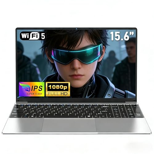 NAIKLULU Ordinateur Portable 2026 15,6 Pouces, Processeur M3-6Y30, 16GB RAM 256GB SSD Laptop Pc Portable, Écran Full HD 1920x1080P, Batterie 5000mAh, Webcam Intégrée, WiFi 5, Emplacement Carte TF