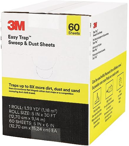 3M Easy Trap Duster Sweep and Dust Sheets, 5 x 6 Sheets, 60 Sheets/Roll