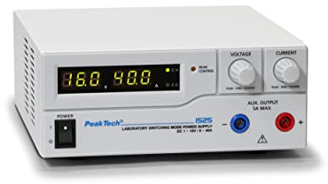PeakTech P 1525 – Labornetzteil 1-16V / 0-40A DC – Professionelles Labornetzgerät mit LED-Display – Regelbares Labor Netzteil mit 3 Voreinstellungen für Strom- und Spannungswerte – 200~240 V AC