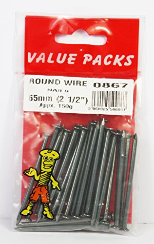 2.5 inch DIY Nails, Round Wire Nails 65 mm 150g Pack