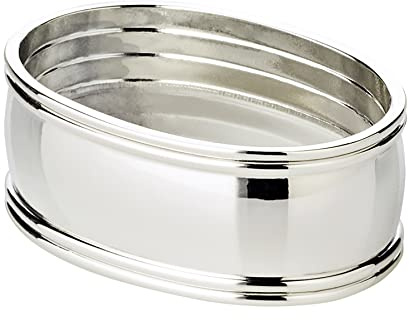 EDZARD 6er Set Serviettenring Faden (L 6 cm), edel versilbert | anlaufgeschützt, Tischdekoration, Tafeldeko, Hochzeitsdeko, Servietten Accessoire, Gastgeschenk