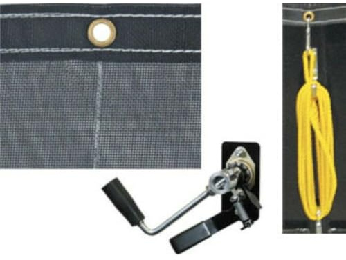 Buyers Products DTR6014 Aluminum Tarp System with Mesh Tarp, 6 x 14 Feet – Dump Body Tarp Kit, Heavy Duty Double-Stitched Hems, Brass Grommets, Telescoping Roller, Complete Hardware Included
