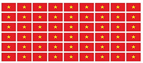 Mini Sticker Pack smooth - 20x12mm - Self-Stick - Vietnam - Self-Adhesive - Flag Decals - for Car, Office and Home - 54 pieces