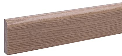 29 lfm Sockelleiste massiv Eiche 58 x 19mm mit abgerundeter Vorderkante lackiert
