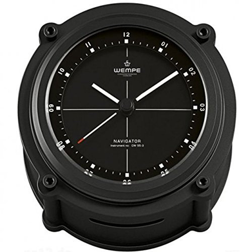 Wempe Schiffsuhr Navigator II Aluminium matt schwarz eloxiert