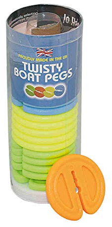 Posh Pegs Twisty Clothes Pegs (Pack of 20) - Blue/Yellow/Orange/Green