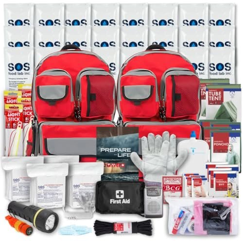 Family Emergency Kit | All-in-one Survival Kit Backpack for Earthquake, Flood, Disaster Relief, Civil Unrest & Outdoor - Survival Bag & Emergency Preparedness Kit for Families (4 Person)