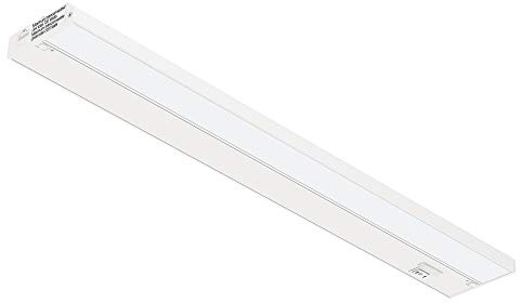 Getinlight 24-inch 3 Color Levels LED Under Cabinet Lighting, Hardwired or Plugged-in, Selectable White 2700K/3000K/4000K, Dimmable, White Finished, IN-0210-3