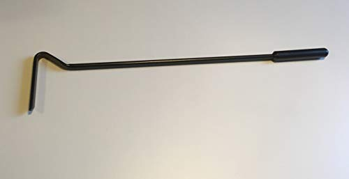 Massiver Schürhaken Stahl Schwarz, Griff Edelstahl, Kaminzubehör