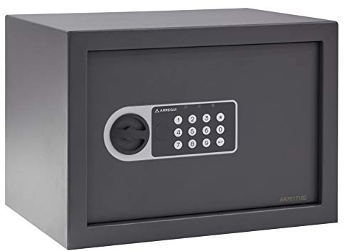 ARREGUI Premier 16501-S2 Möbeltresor | Möbelsafe aus Stahl mit Elektronikschloss, Haussafe mit programmierbarem elektronischem Zahlenschloss, Tresor | Safe mit Notschlüssel, 25 x 35 x 25 cm, 16 L