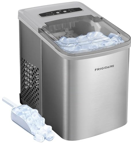 Frigidaire 26 Lbs per Day Portable Compact Maker, Ice Making Machine, Stainless, Medium
