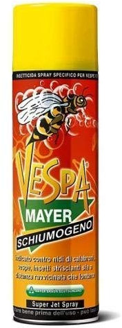 Insetticida Spray Vespe Schiumogeno Calabroni,Insetti Volanti e Nidi VESPAMAYER SCHIUMOGENO 500 ml| Spray Specifico Ad Azione Immediata Con Valvola SUPER JET Da 4-5m|Sicuro, Si Riassorbe. (1)