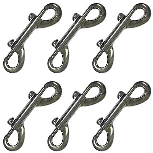 Ceqiny 6 Stück Doppel Karabiner Ketten Schnapphaken 89mm Länge Doppelseitiger Karabinerhaken mit Drehgelenk Zink-Legierung Karabiner mit Drehkopf für Hundeleinen Gurtband Taschen Gurte, Schwarz