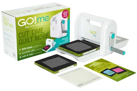 AccuQuilt GO! Me® Stoffschneider-Starter-Set inklusive 2 GO!® Stanzformen, einer Schneidematte und 5 Mustern mit einfacher Anleitung für alle Schwierigkeitsstufen Kompatibel mit über 200 GO!®