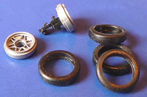 WIM-Slotcar 4-STÜCK Reifen VORNE für Carrera Servo 140 für Felge mit AUSSEN-NUT