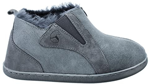 ESTRO Lammfell Hausschuhe Damen Warm - Lammfell Hausschuhe Herren Leder Winter Pantoffeln Damen INTIMO (40, Stahl 3)