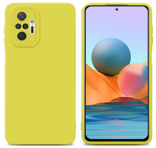 Cadorabo Estuche Compatible con Xiaomi RedMi Note 10 Pro en Fluid Amarillo - Funda Protectora Fabricada en Silicona TPU Flexible