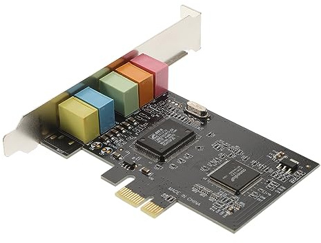Carte Son Pcie vers 5.1 Cmi8738-6ch avec 5 Interfaces | Support Systèmes Win2000 Xp Vista Win7, Équerre Low Profile en Métal, Entrée Ligne et Micro Couleur Aléatoire