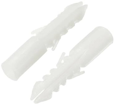 25pcs 8x40mm Tornillos de anclaje de plástico de la expansión Columna de la columna de la pared de concreto blanco for el jardín Bricolaje Solicitud