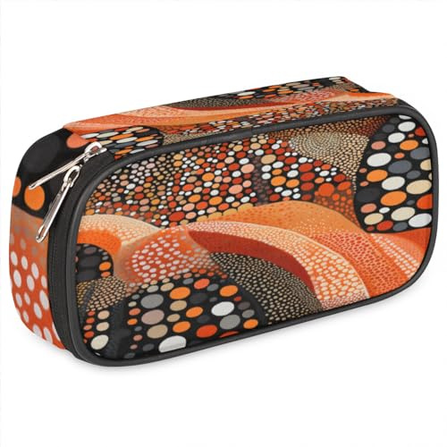 Watercolor Explosion Big Capacity Pencil Case Ethnic Pattern Pencil Pouch with Zipper Compartments Pen Holder for College School Portable Stationery Storage Bag for Girls Boys