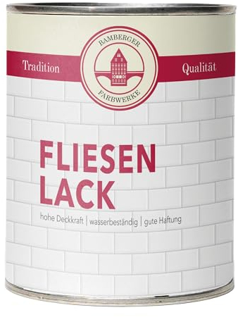 Bamberger Farbwerke Fliesenlack Fliesenfarbe glänzend (Wand- & Bodenfliesen) (Schwarz, 750ml)