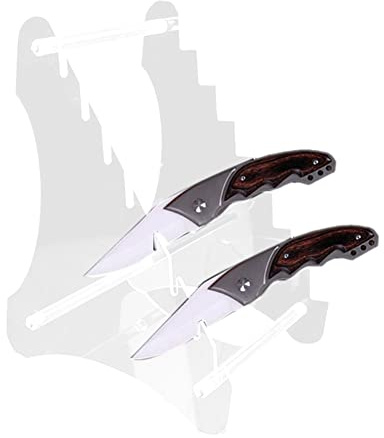 NISHZHU PréSentoirs à Couteaux en Acrylique Robustes, Porte-Chevalet pour Couteaux de Poche, Porte-Couteaux de Survie pour la Chasse, 1 PièCe (Huit Couches)
