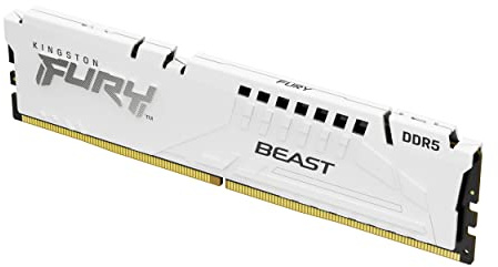 Kingston FURY Beast Blanc DDR5 16Go 6400MT/s CL32 DIMM Mémoire pour PC de Gamer Module Simple AMD EXPO et Intel XMP - KF564C32BWE-16
