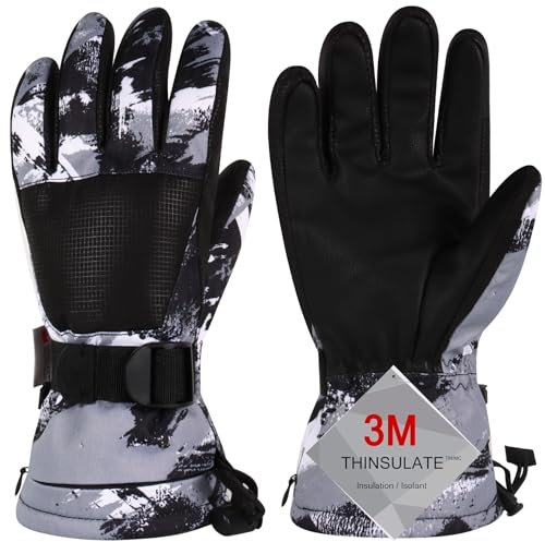 Odtmger Ski Gloves,Winter Waterproof & Warm Snow Gloves for Parent Child Kids-Skiing,Cycling,Motorcycle,Running