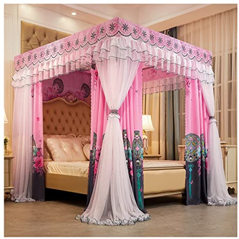 itonc Bett Vorhang Bett Baldachin Luxus Prinzessin Bett Baldachin, Vier Jahreszeiten Universal Spitze Bett Vorhang, Haushalts-Schlafzimmer (Farbe : A5, Größe : 150X200X200Cm)