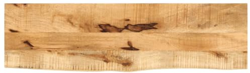 vidaXL Tischplatte 110x20x2,5 cm Baumkante Massivholz Raues Mangoholz
