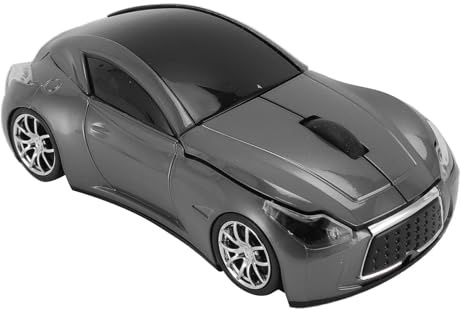 Annadue Drahtlose Automaus, Sportwagenförmige Drahtlose Computermaus Ergonomische Optische Maus, 2,4G USB Empfänger 1600 DPI Gaming Maus mit Automatischem Ruhezustand für und PC (Gray)