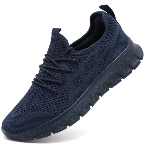 LANGFEUU Sneaker herr löparskor sneakers tennis löpning skor sportskor fritid gator löparskor mode lätta andas promenadskor fitness utomhus jogging skor 39–46 EU, 2 mörkblå, 39 EU