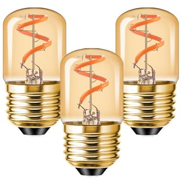 KINGYEENUO Vintage E27 LED Bombilla 1.5W, Ámbar Bombillas de Noche Dimmable, Edison Tornillo LED Bombillas de Filamento, Blanco Ultra Cálido 2200K, 15W Equivalente, Lámpara de Techo del Hogar, 3X