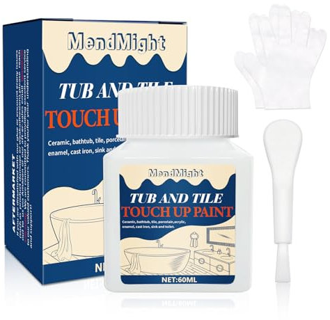 60 ml Pintura para bañera blanca, Pintura para bañera, Pintura de reparación de esmalte Adecuada para reparar pequeños daños, Kit de reparación de azulejos para cerámica, porcelana, mármol, cuarzo, re