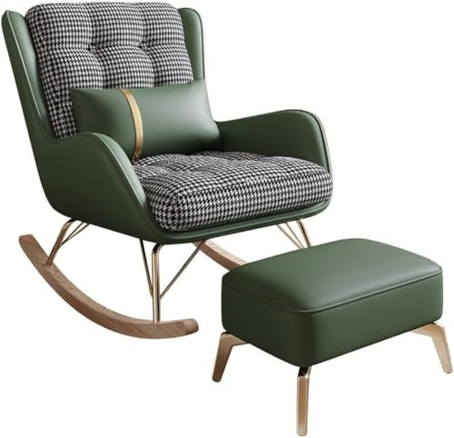 Gungstol i vardagsrum, gungstol med fotpall, balkongstol, modern bäddfåtölj, lounge i sovrummet och lässtol i vardagsrummet (mörkgrön)