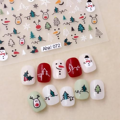 Mrltau 8 Blatt Nagelsticker Weihnachten, Sticker Weihnachten, Nagel Stickers, Nagelaufkleber, Nail Stickers, Nagel Aufkleber, Nail Charms, Nagelsticker Kinder