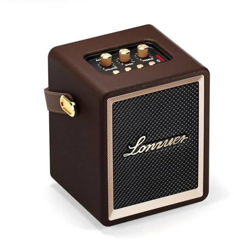 Generico Altoparlante-Bluetooth Portatile, Casse Stereo da 40 W, Cassa Bluetooth in legno stile vintage di Grande Capacità da 5000 mAh, Adatto per Esterni, Casa, feste,Spiaggia, Viaggi (Marrone)