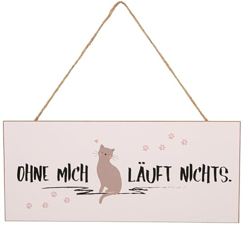 Logbuch-Verlag Lustiges Türschild Katze mit Spruch Geschenkidee Kinderzimmer Deko Schild aus Holz 30 x 13 cm