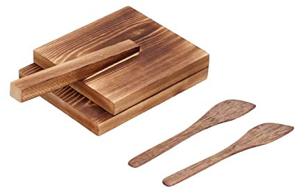 Presse à Tortilla en Bois, Poignée Antidérapante, Matériau en Bois, Presse à Pâte, Forme Carrée pour Boulettes et Biscuits Faits Maison