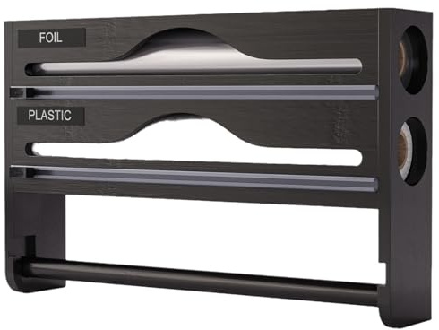 Distributeur Aluminium Et Film Alimentaire avec Porte Cuisine, Distributeur Film Alimentaire avec Coupeur, Derouleur Papier Alimentaire, Film, Alu, Papier De Cuisson